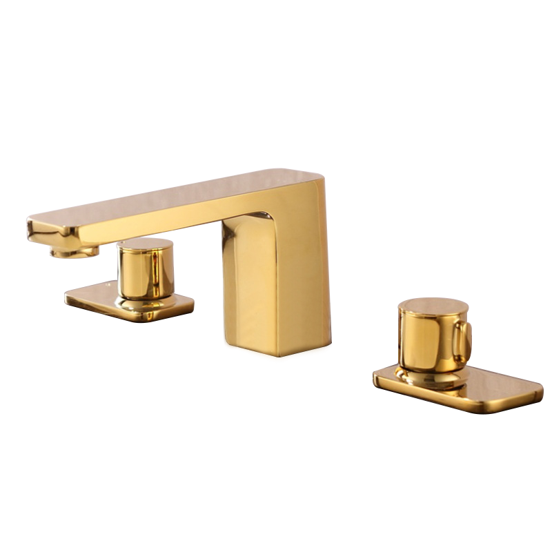 Juno 3 Holes Dual Handle Brass Basin Mixer Bathroom Sink Faucet
