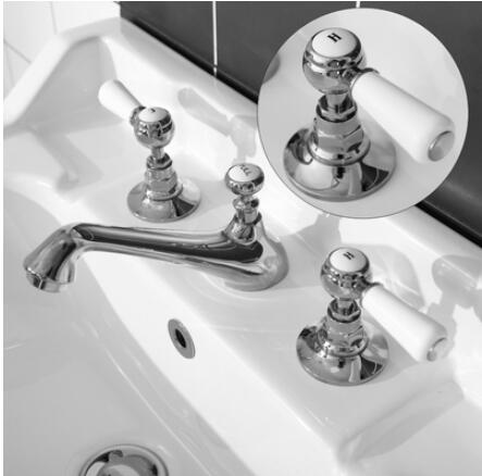 Juno American Style Widespread Brass Dual Handle 8-Inch Bathroom Basin Faucet