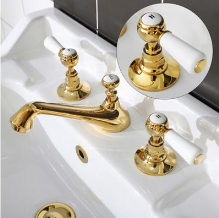 Juno American Style Widespread Brass Dual Handle 8-Inch Bathroom Basin Faucet