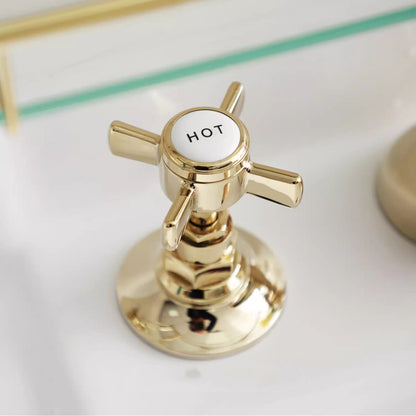 Juno American Style Widespread Brass Dual Handle 8-Inch Bathroom Basin Faucet