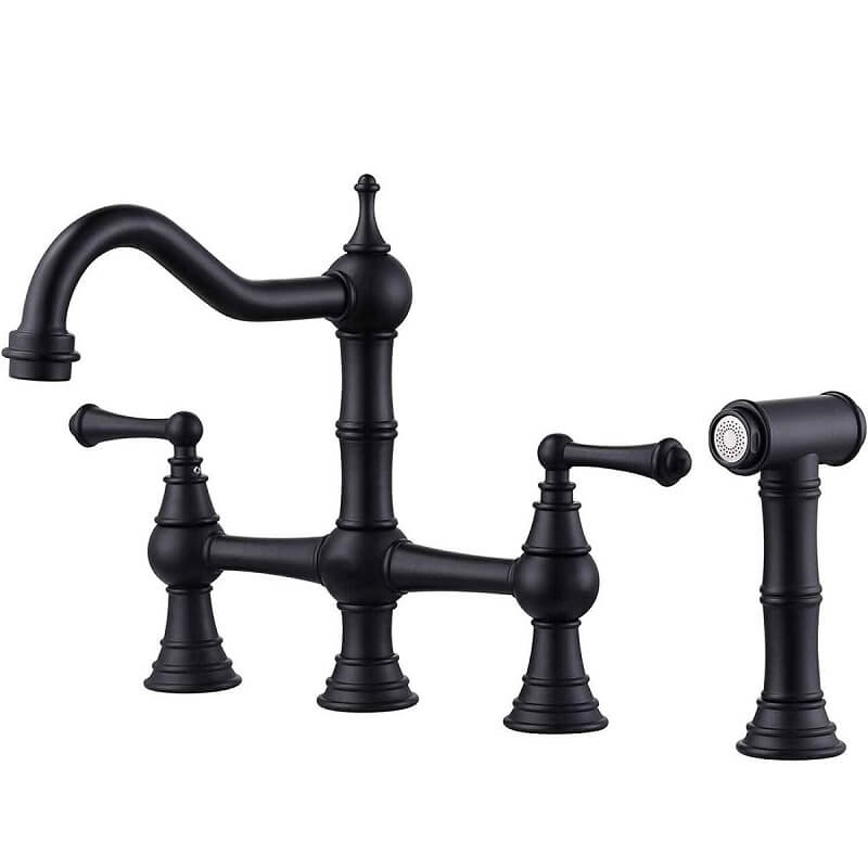 Juno Bridge Kitchen Faucet Dual Handle Deck Mounted