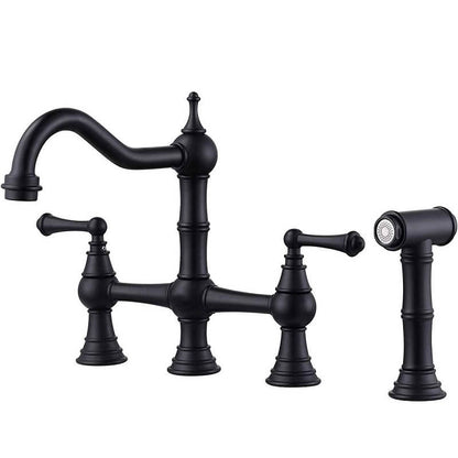 Juno Bridge Kitchen Faucet Dual Handle Deck Mounted