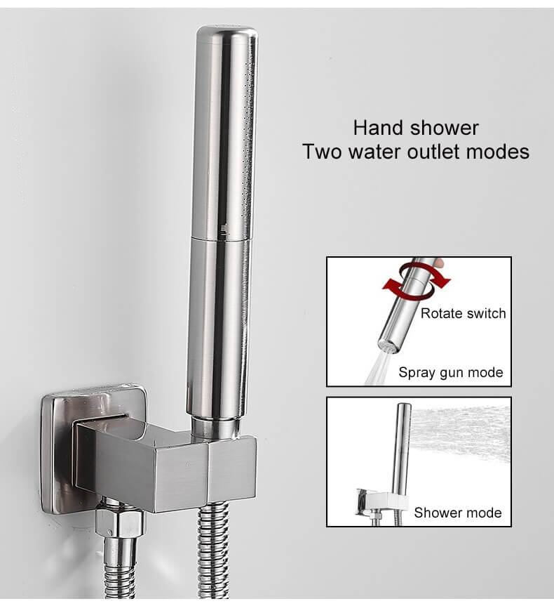 Juno New Brushed Nickel Finish Wall Mount Rain Shower Head