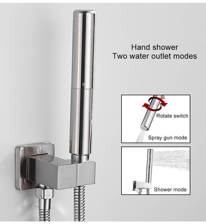 Juno New Brushed Nickel Finish Wall Mount Rain Shower Head