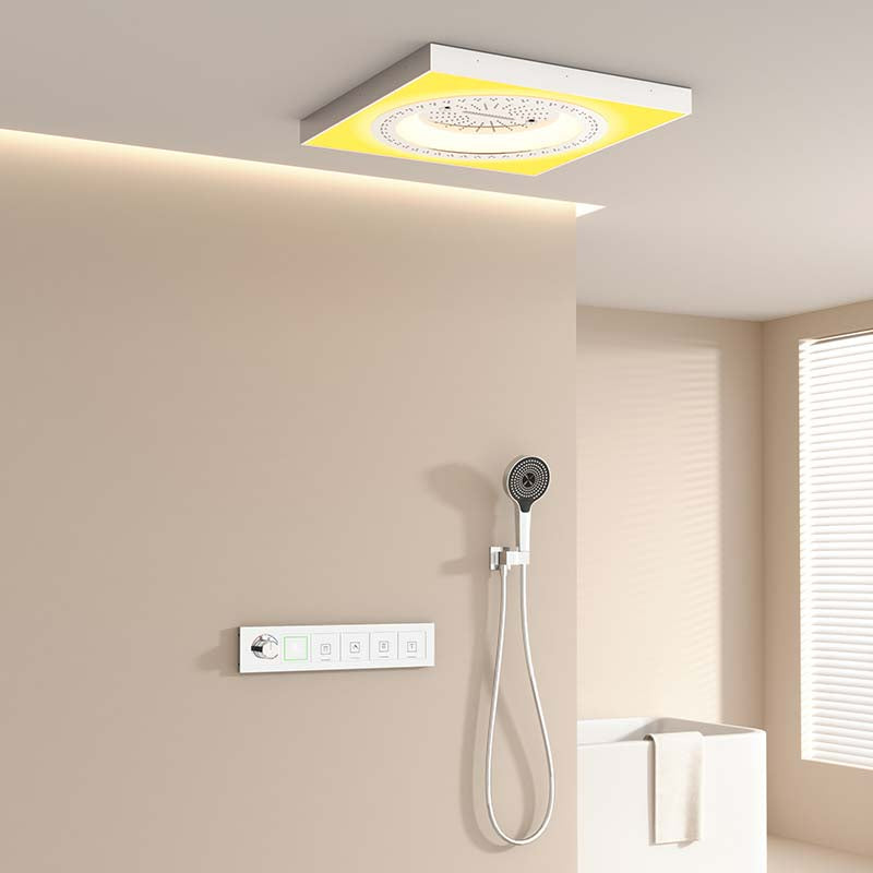 Juno Ceiling-Mounted LED Thermostatic Rainfall Smart Shower Set with Handheld Sprayer