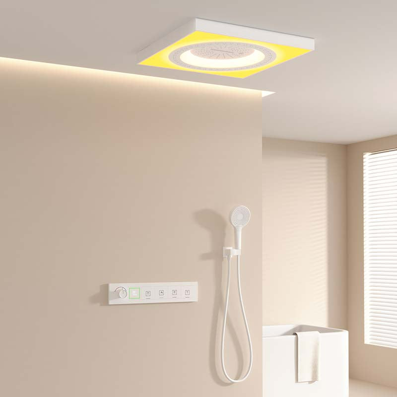 Juno Ceiling-Mounted LED Thermostatic Rainfall Smart Shower Set with Handheld Sprayer