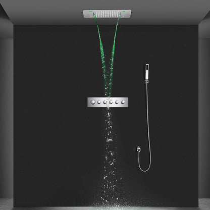 Juno Ceiling Mounted Shower Head with 5 Functions (Rain, Waterfall, Mist, Hot & Cold) - Music & LED, 6 Handles
