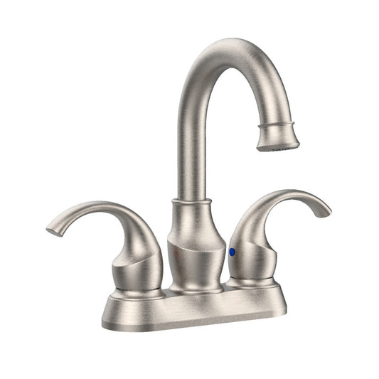 Juno Deck Mounted Brass 4-Inch Dual-Handle Bathroom Basin Mixer Faucet