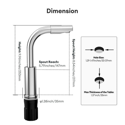 Juno Deck-Mounted Chrome Single-Handle Bathroom Basin Faucet Mixer with 360-Degree Rotation and Water-Saving Aerator