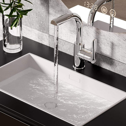 Juno Deck-Mounted Chrome Single-Handle Bathroom Basin Faucet Mixer with 360-Degree Rotation and Water-Saving Aerator
