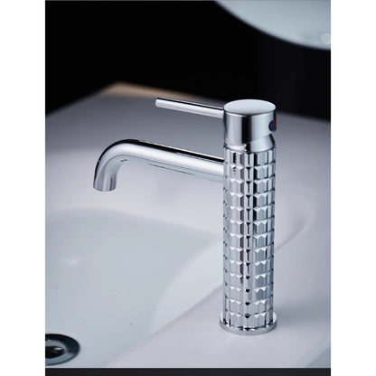 Juno Deck-Mounted Single Handle Bathroom Faucet - Hot & Cold Mixer with Carved Art Design