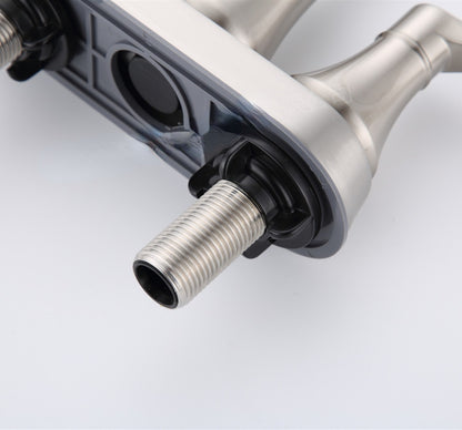 Juno Brushed Nickel Bathroom Faucet Dual Handle Deck Mounted Faucet