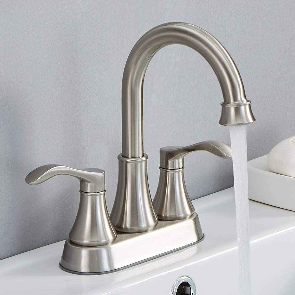 Juno Brushed Nickel Bathroom Faucet Dual Handle Deck Mounted Faucet