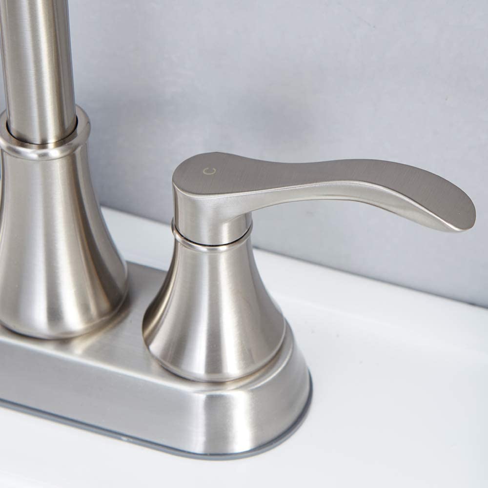 Juno Brushed Nickel Bathroom Faucet Dual Handle Deck Mounted Faucet