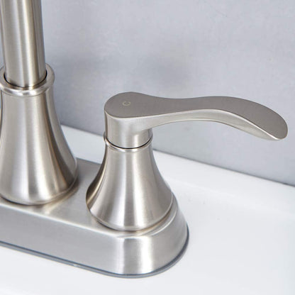 Juno Brushed Nickel Bathroom Faucet Dual Handle Deck Mounted Faucet