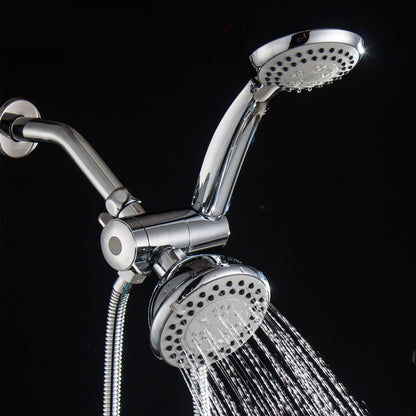 Juno Dual Shower Head Wall Mount 3 Way Diverter Chrome Finish Multi Function