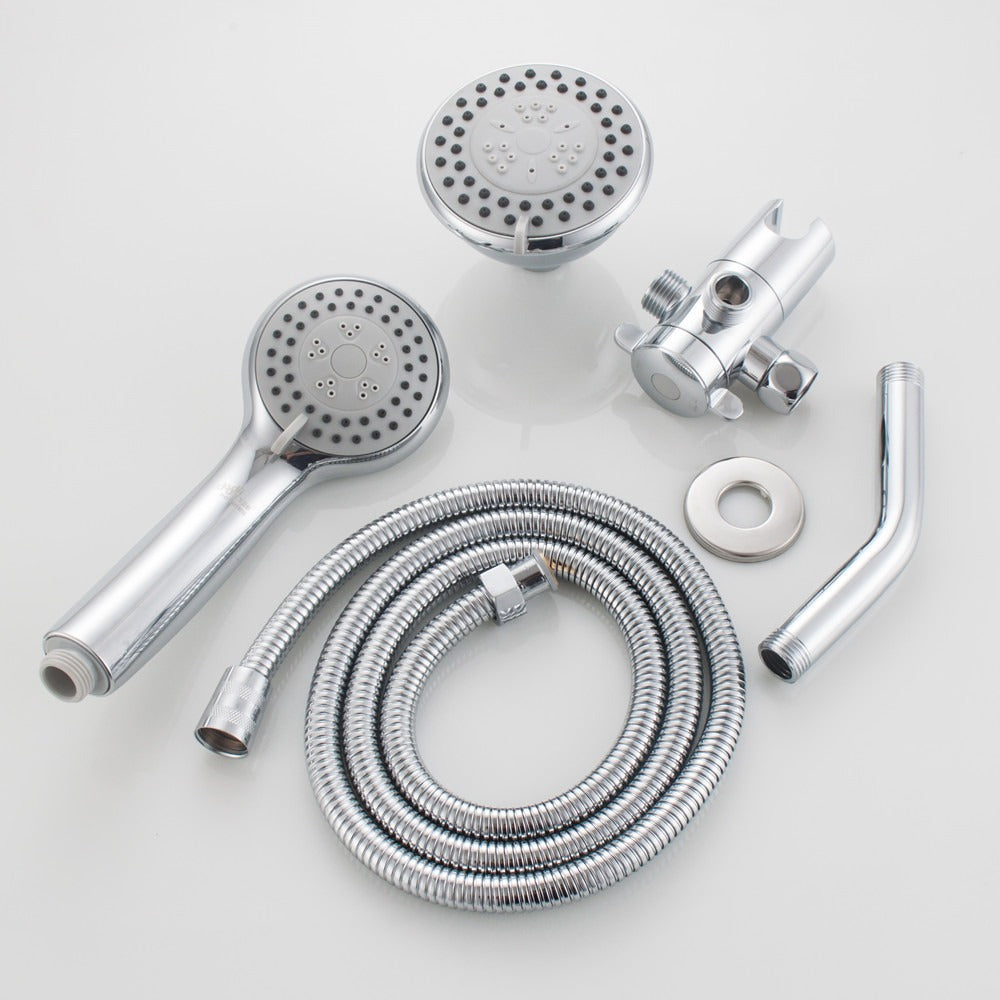 Juno Dual Shower Head Wall Mount 3 Way Diverter Chrome Finish Multi Function