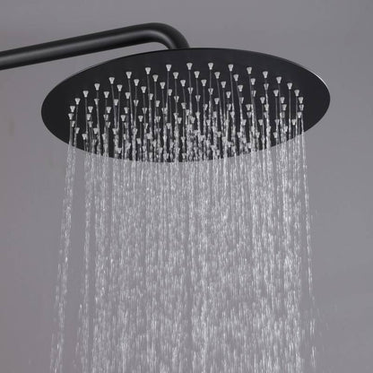 Juno Freestanding Outdoor Shower Column Set in Stainless Steel Finish Hot & Cold Mixer Rain Shower for Pool & Garden