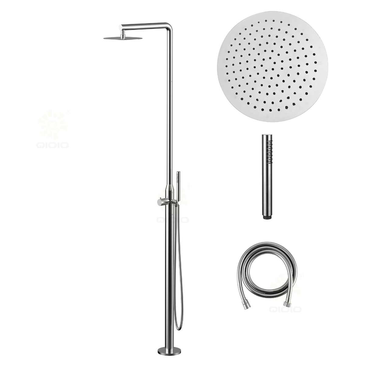 Juno Freestanding Single Handle Outdoor Shower Column Set