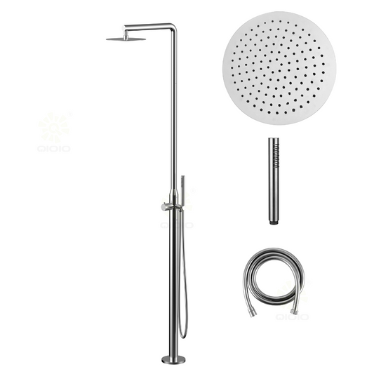 Juno Freestanding Single Handle Outdoor Shower Column Set