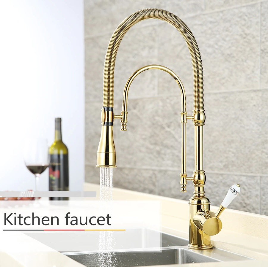 Juno Gold Kitchen Faucet With Sprayer
