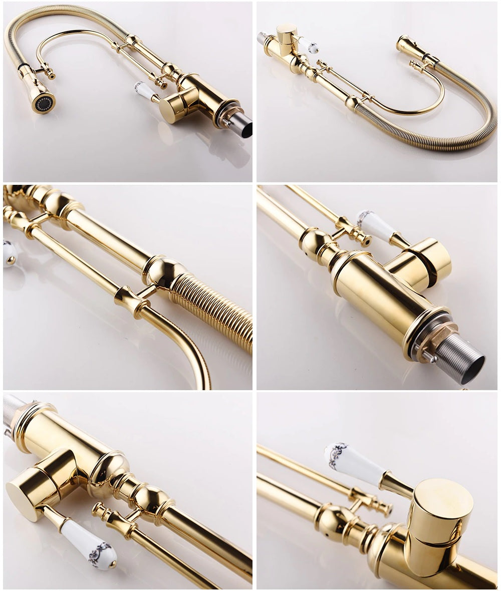 Juno Gold Kitchen Faucet With Sprayer