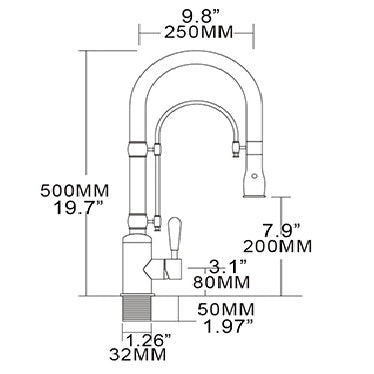 Juno Gold Kitchen Faucet With Sprayer