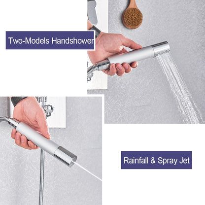 Juno LED Rain Shower Head System with Hand Held Shower Faucet
