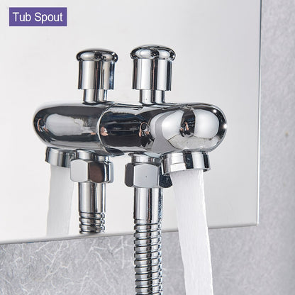Juno LED Rain Shower Head System with Hand Held Shower Faucet