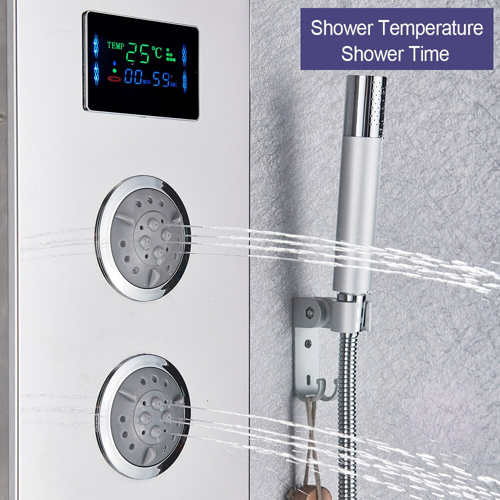 Juno LED Rain Shower Head System with Hand Held Shower Faucet