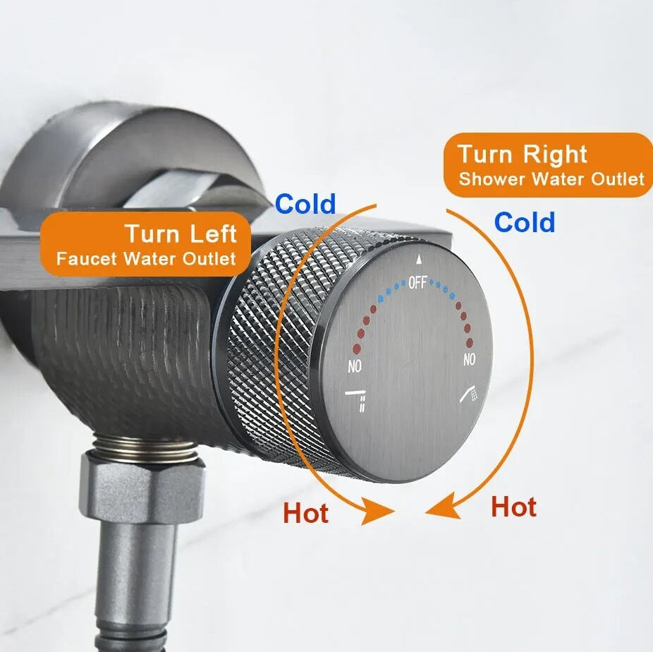 Juno Wall Mount Waterfall Bath-tub Faucet Single Handle with Handheld Shower