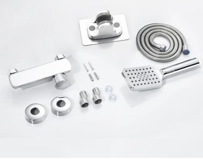 Juno Wall Mount Waterfall Bath-tub Faucet Single Handle with Handheld Shower