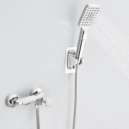 Juno Wall Mount Waterfall Bath-tub Faucet Single Handle with Handheld Shower