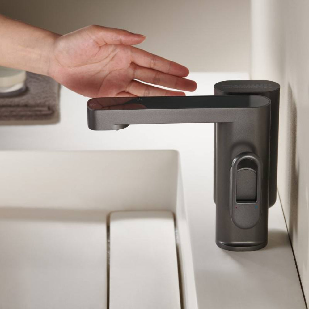 Juno Single Handle Brass Bathroom Sink Faucet – Digital Mixer with Sensor Control