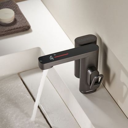 Juno Single Handle Brass Bathroom Sink Faucet – Digital Mixer with Sensor Control