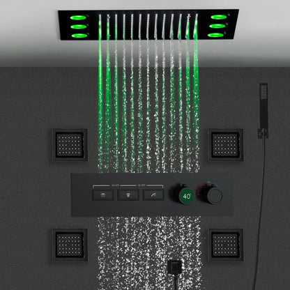 Juno Smart Remote LED Shower Head Set in Lacquered Finish with Lateral Jet