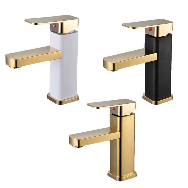 Juno Square with Single Stainless Steel Handle Bathroom Faucet