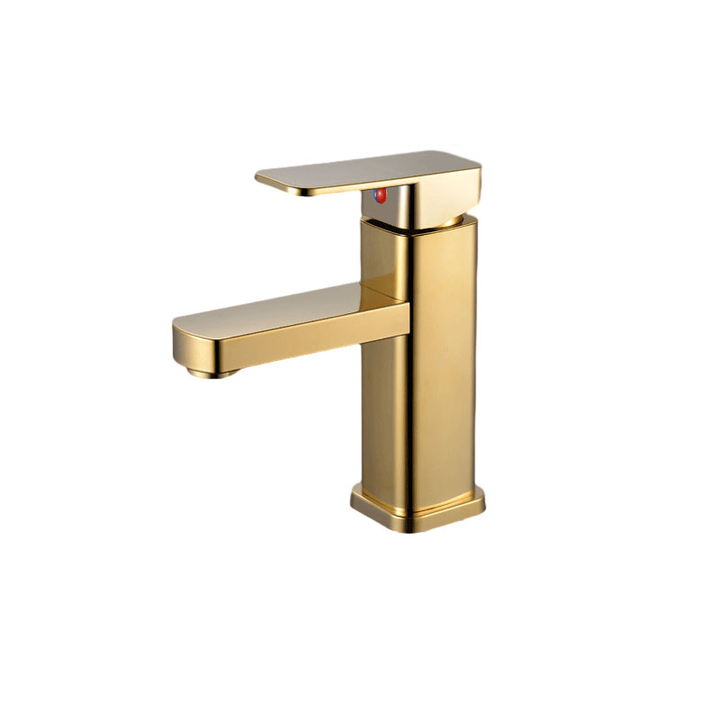 Juno Square with Single Stainless Steel Handle Bathroom Faucet