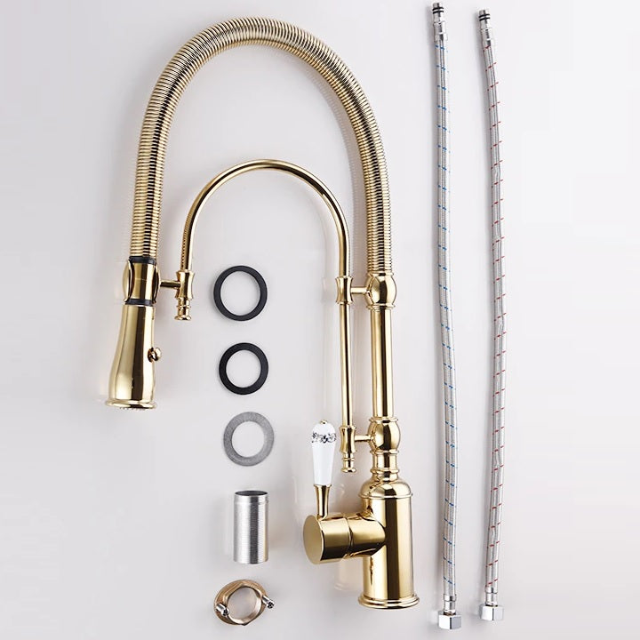 Juno Gold Kitchen Faucet With Sprayer