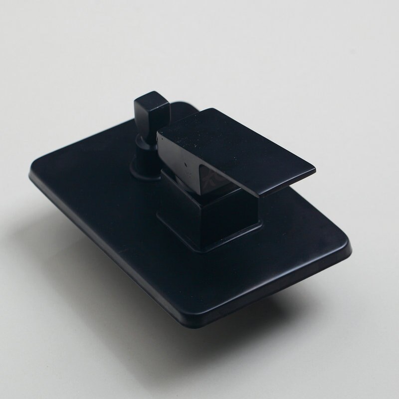 Juno Ultra-Thin Black Wall Mount LED Rainfall Shower Head With Handheld Shower Faucet