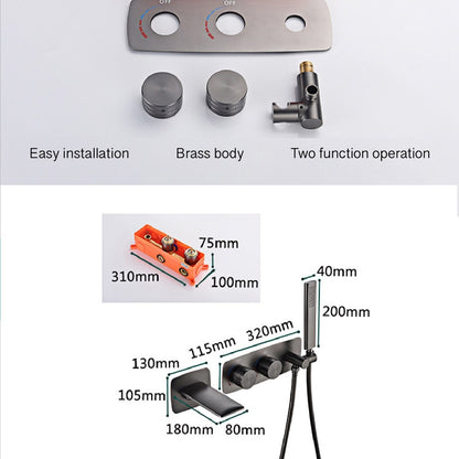 Juno Black Wall Mount Bathtub Shower Faucet Set