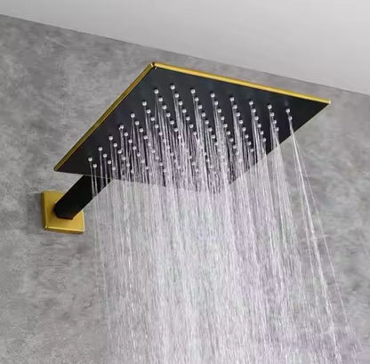 Juno Wall-Mounted Brass Shower System with Full Body Jets and Single Handle