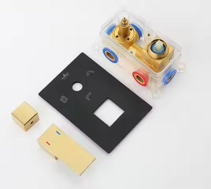 Juno Wall-Mounted Brass Shower System with Full Body Jets and Single Handle