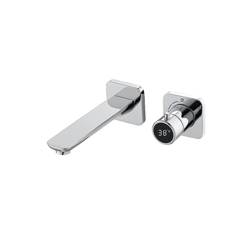 Juno Wall-Mounted Concealed Digital Display Faucet – Single Handle, Hot & Cold, Smart Sensor