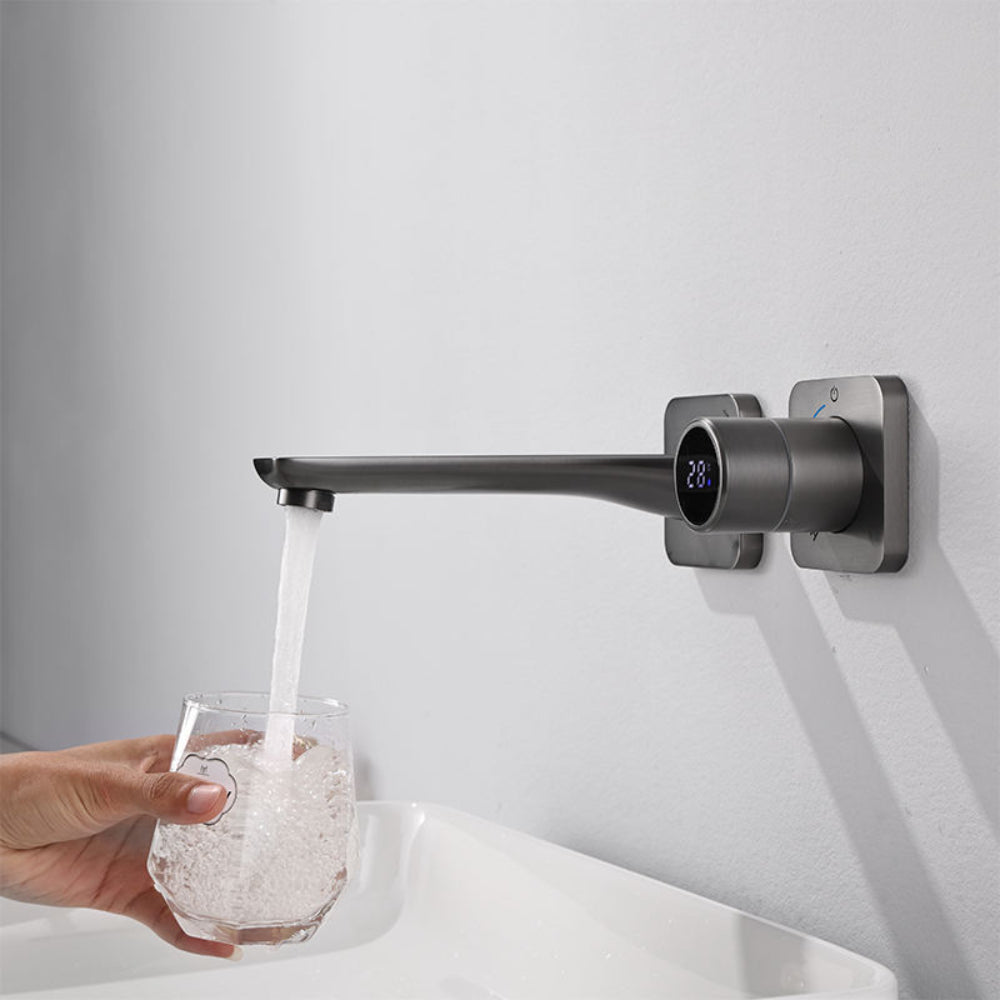Juno Wall-Mounted Concealed Digital Display Faucet – Single Handle, Hot & Cold, Smart Sensor