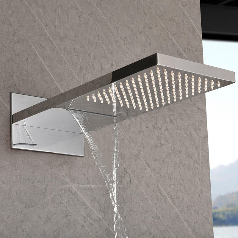 Juno Wall-Mounted Concealed Smart Thermostatic Shower System with Hot/Cold Waterfall Ceiling Rainfall Shower Head