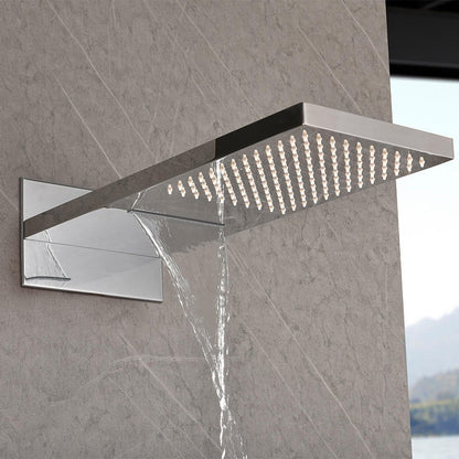 Juno Wall-Mounted Concealed Smart Thermostatic Shower System with Hot/Cold Waterfall Ceiling Rainfall Shower Head