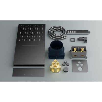Juno Wall-Mounted Concealed Smart Thermostatic Shower System with Hot/Cold Waterfall Ceiling Rainfall Shower Head