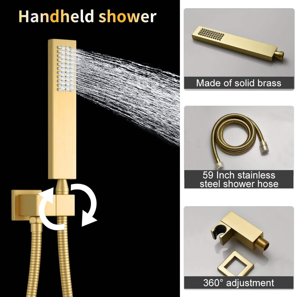 Juno Wall-Mounted Luxury LED Smart Shower Set with Remote Control and Multi-Function Rain Waterfall Shower Head System