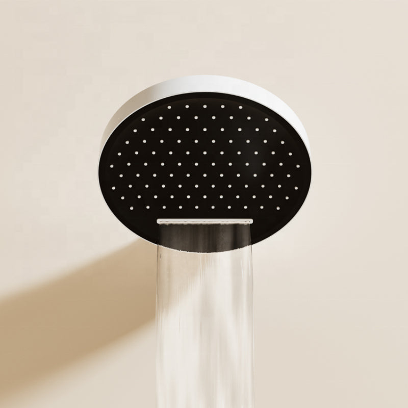 Juno Wall-Mounted White Brass Thermostatic Rainfall Smart Shower Head Set